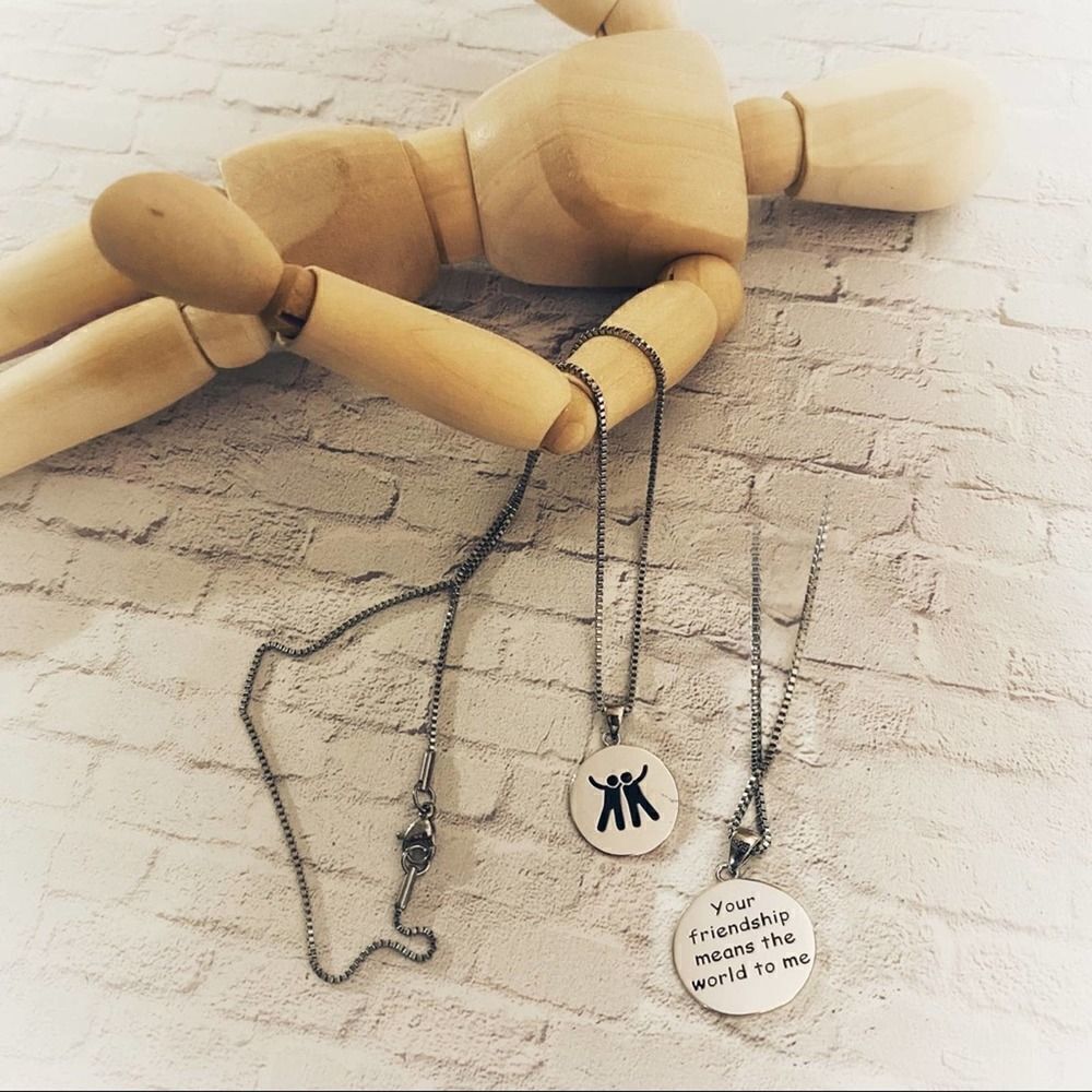Friendship Sterling Silver Pendant  Necklace